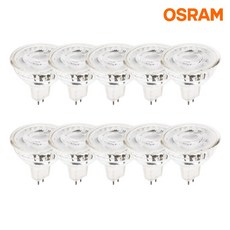 오스람 LED 할로겐 전구 램프 4.5W MR16, 전구색, 10개