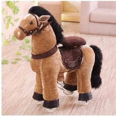 흔들목마 흔들말 목마 호스라이딩 승마 교구 키덜트 어른 장식용, A. 연브라운, 1개