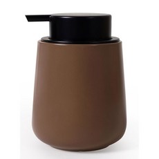 INGOFIN 세라믹 로션 디스펜서 355ML 12온스 모던 가능한 펌프가 주방용 접시 매트 비누 그린 액체 있는 디스펜서 욕실 리필, 핸드 펌프, 매트 브라운 액체