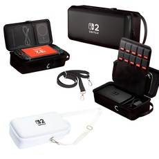 아싸라봉 닌텐도 스위치2 올인원 가방 하드 캐리 캠핑 여행 파우치 케이스 악세사리, 1개, ALLBALCK, SW2-올인원백