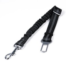 반려동물 차량 벨트 조절 탄성 반사 목줄 당김 방지 여행용 견인 로프, 1개, 1. Black