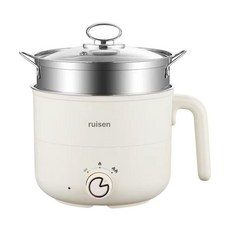 멀티 전기 304 스테인리스 찜기 내솥 샤브샤브 분리형 냄비 쿠커 내뚜껑 접이식 가정용, 304 찜기 바구니 포함, 기본 색상