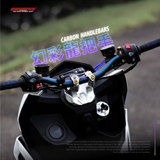 GOWORKS 幻彩龍碳纖維把手 28.6mm 變色碳纖維 正碳纖維 輕量化 舒適吸震 自行車把手, 1個, 直徑28.6mm，720mm, 幻彩龍