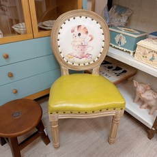 Eze Art Deco 小版單人椅 樺木兒童單人椅 寶貝動物穿鞋椅, 1個, 黃貓