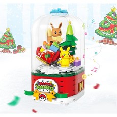 KEEPPLEY 포켓몬스터 오르골 피카츄 크리스마스 뮤직박스 DIY 블록 장난감, 02.피카츄 오르골