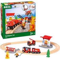 브리오 BRIO 구조 소방관 세트 기차 장난감 세트, BRIO 33815 Rescue Firefighter