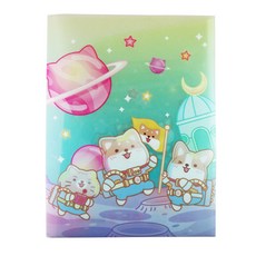 筆樂PENROTE 柴語錄A4雙開式資料夾/文件夾 - 可愛圖案，雙開設計，文件收納整理好幫手, C款(太空), 太空, 1個