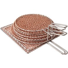 구리 석쇠 숯불 불판 캠핑 바비큐 삼겹살 원형 구이판, 295 손잡이 용접 구리망, 1개, 1cm