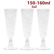 50pcs 5OZ 일회용 와인 컵 파티 플라스틱 샴페인 피리 칵테일 딸기 토스트 유리 웨딩 바 캠핑 214169, 50개, silver powder