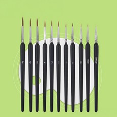 늑대털 세필 라이너 붓, 1세트, 11종