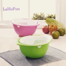 LaHoFun 多功能蔬果瀝水籃 洗米器 洗菜盆 瀝水盆 MIT 顏色隨機, 1個