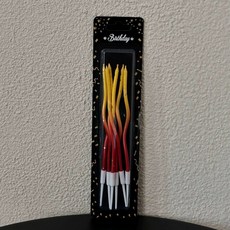 리본 모양 보틀 용기 디저트 포장 30개 투명, 레드 옐로우 곡선 양초, 1개, 1개입