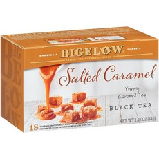 Bigelow 솔티드 캐러멜 홍차 티백 18개 박스 (6개 팩) 카페인 홍차 총 108개 티백, 44g, 없음, 1개입