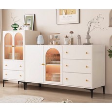 모던 주방 수납장 심플한 서랍장 거실장 인테리어 가구 캐비닛, B_60CM 높이 캐비닛/화이트 그레이