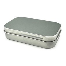 無品牌 馬口鐵收納空盒 漁夫之寶精緻翻蓋式小號煙盒, 銀色,5個, 1個