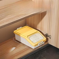 쌀 보관통 주방 위생용기 등급 보관함 습기 방지 곡물 통 북유럽 스타일 플라스틱 보관 용기, 3)투명한 노란색 - 5kg개 수납 가능 - 쌀