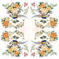 蝶谷巴特藝術紙 25 x 25, 1個, 33x33 四格圖, N/A, 花鳥