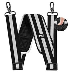 200.7cm(79인치) 어깨끈 매우 두꺼운 고정 쿠션 패드 및 이중 걸쇠 범용 교체 스트랩 금속 회전 후크 포함(200cm) 퍼플. 79 inch, Stripes-bkwbk