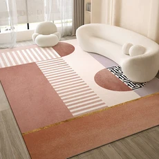 유렵풍 거실용 러그 VIKAMA 북유럽 간단한 카펫 거실 커피 테이블 플란넬 미끄럼 방지 침실 머리맡 바닥 매트 홈 인테리어, 127)FLR-5