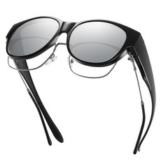 GEGURI 여성용 및 남성용 안경 편광 선글라스 스타일리시한 캣아이 디자인 선글라스 100% 자외선 차단 투명 핑크 프레임 나이트 비전 렌즈 155375, 블랙 프레임 화이트 렌즈