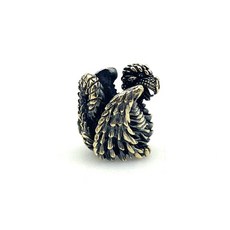 황동 피닉스 나이프 비즈 짠 Paracord 절묘한 기어 진주 야외 도구 EDC DIY 매는 밧줄 펜던트 열쇠 고리 액세서리, 불사조 칼 구슬, 1개