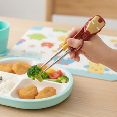 홈앤키즈 마블 아이언맨 입체 교정용 스텐 젓가락 1단계 유아 어린이 어린이집 아기 교정젓가락 교정용젓가락, 1개, 아이언맨 입체교정용스텐젓가락 1단계