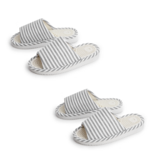1+1 스트라이프 지압 거실화 실내화 사무실 슬리퍼, 1개, 그레이+그레이