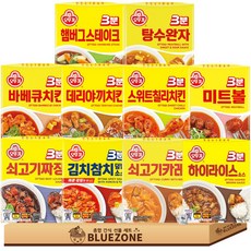 오뚜기3분 소스 10종세트 (햄버그+미트볼+탕수완자+바베큐+데리야끼+스윗칠리+하이라이스+김치참치+쇠고기카레+쇠고기짜장), 200g, 1세트