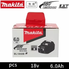 정품 6AH 마키타 호환 BL1860 18V 배터리 전동 공구 리튬 이온 교체용 LXT BL1850 BL1840 18V 스크류드라이, 10 M 6.0AHX1 H