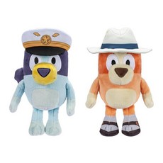 Bluey 봉제 동물 인형 2팩 40.6-58.4cm(16-23인치) 부드러운 캡틴 및 홀리데이 플러시 피규어 장난감 만 3세 이상 아동용 껴안고 싶은 봉제 동물, Muffin & Socks