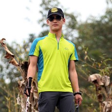 戶外春夏薄款情侶款運動登山防晒超彈性透氣快乾排汗吸濕短袖T恤