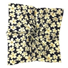 Shanlin 꽃무늬 면 반다나 55.9x55.9cm(22x22인치) 데이지-그린, 리알란드 베이지