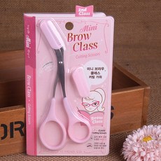 Mini Brow Class 不銹鋼修眉剪刀 附梳, 1個, 帶眉梳修眉剪刀