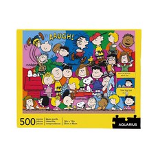 Aquarius Peanuts Gang 직소 퍼즐 (500피스) 수집품 눈부심 방지 게임 35.6 x 48.3cm(14 x 19인치), Aquarius Peanuts Gang 직소 퍼즐 (5