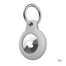 蘋果airtag保護套 追蹤器防丟器PC硬殼 書包行禮箱車鑰匙扣寵物項圈, 1個, airtag套-旋轉卡扣防水-灰色, 灰色