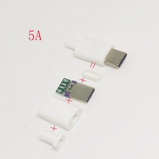 C타입 USB 3.1 수 플러그 용접 커넥터 어댑터 하우징 충전 플러그 데이터 케이블 액세서리 수리 24 핀 5, 1개
