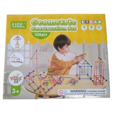 旭陽教育用品社 U.S.L遊思樂益智建構積木頂點珠造形棒/頂點珠與架構棒(330pcs彩盒裝)台灣製安全玩具, 多色, 1套