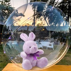 CEUQIESO CEUQIESO 쌍구 투명 풍선 곰 인형 간식 등 넣기 가능 생일 파티 장식용 6개, 1