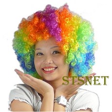 洋洋小品 爆炸頭假髮 14色可選 搞笑假髮 萬聖節服裝 聖誕節舞會表演 生日派對 角色扮演裝扮道具, 彩色, 1個