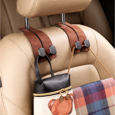 이냐시아 자동차 헤드레스트 후크 봉지걸이 행거 가방걸이 OG1247, 브라운, 6개