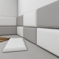 충격방지 벽가드 침대 모서리 매트 쿠션 인테리어, 11. 세트 크림+하늘 각 2개