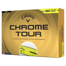 Callaway 卡拉威 Chrome Tour 360度條紋高爾夫球, 1個, 12入, 黃色