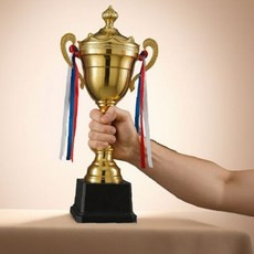 시상식용 고급스러운 금색 우승컵 트로피 각종대회 행사 시상품 수상 기념품 상장, 1개, 대형