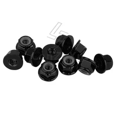 4/10pcs M3 알루미늄 합금 플랜지 나일론 삽입 너트 RC 자동차 바퀴에 대 한 미끄럼 방지 고무 링과 멀티, 22 Black 10pcs