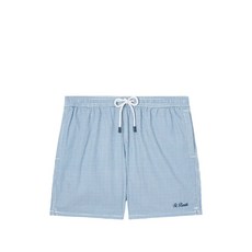 MC2세인트바스 gingham-pattern swim shorts, 블루계열+화이트계열