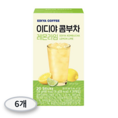 EDIYA 이디야커피 이디야 콤부차 레몬라임, 6g, 20개입, 6개