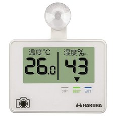 HAKUBA 디지털 온습도계 C-81 밖에서 확인하기 쉬운 암형 흡반 부착 KMC-81, 1개