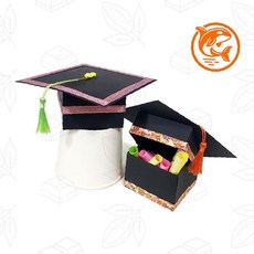 졸업선물 학사모 롤링페이퍼 보관함 축하 기념품 메시지 수집 박스, 1개