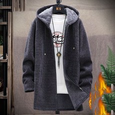 남성 겨울 롱 코트 캐주얼 양털 후리스 자켓 패션 하프 트렌치 톰 후드 카디건 남자 가을 뽀글이 점퍼 SJS