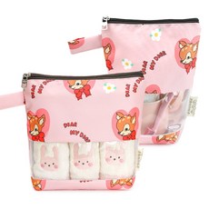 세맘스 방수 투명TPU 수건파우치+양치컵파우치, 마이디어